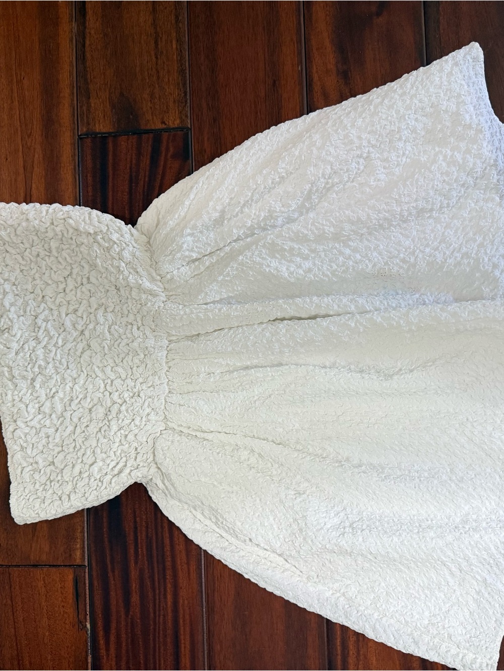 American Eagle Outfitters White Smocked Textured Dress